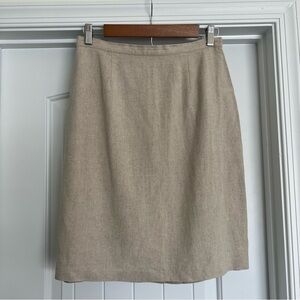 Vintage Tan Linen Pencil Skirt